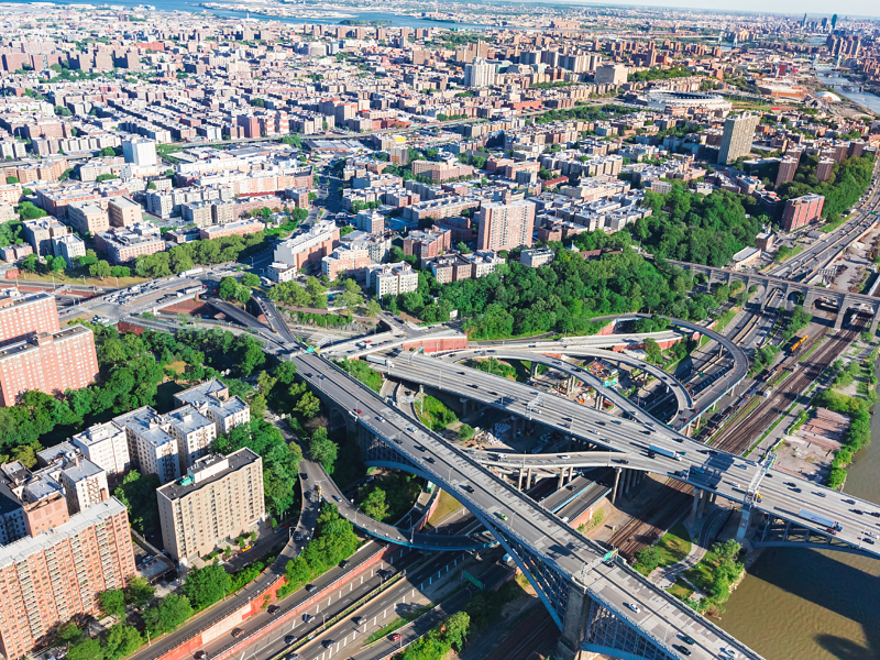 Aerial view of the Bronx, NY